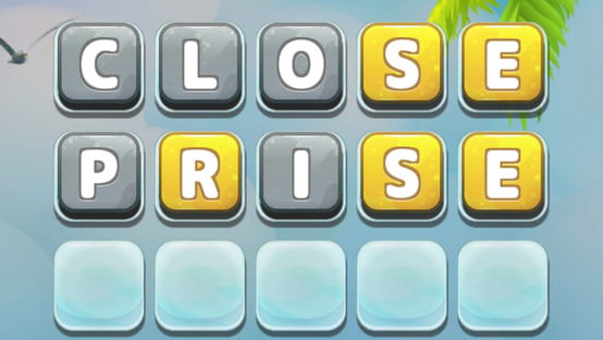 Image of a guess in progress in Wordlee