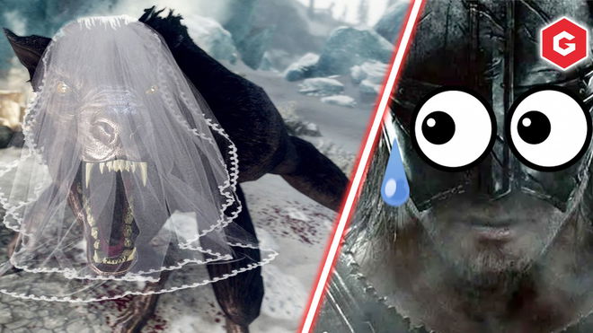 An image of a werewolf in Skyrim.