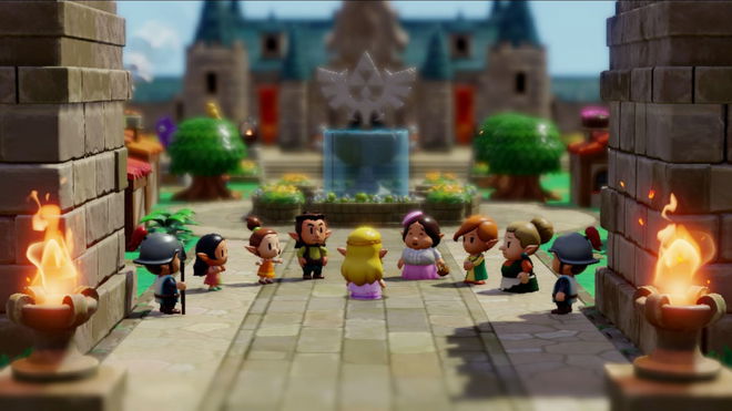 A screenshot of zelda visiting a town in Echoes of Wisom