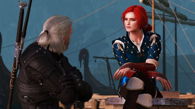A screenshot of Triss in The Witcher 3.