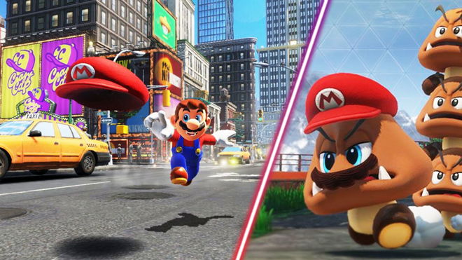Mario engaging in some wacky hijinks.
