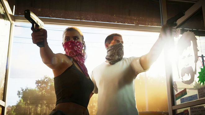gta 6 trailer image showing 2 people with guns
