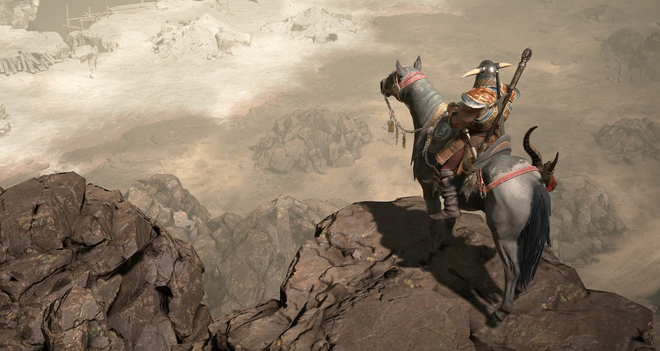 Diablo 4 horse facing over a cliff