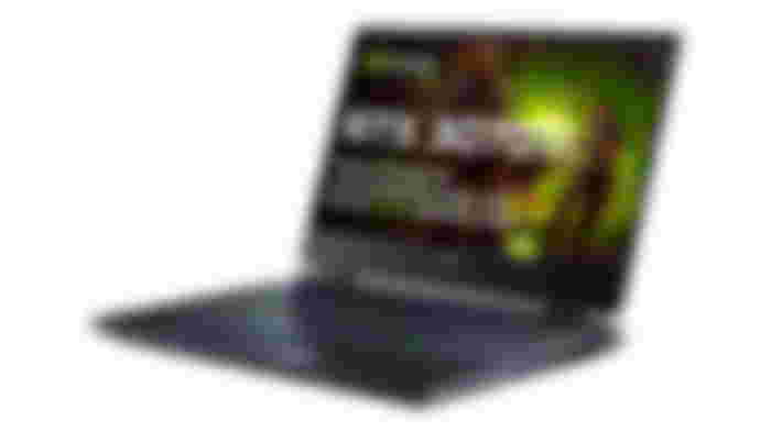 Acer Predator Helios 300 product image of a black gaming laptop featuring multicoloured backlit keys and NVIDIA RTX 3070Ti branding on the display.