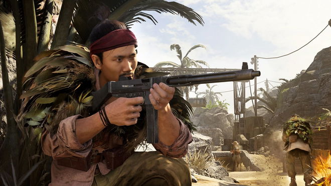 Image showing Warzone player aiming down sights of a gun