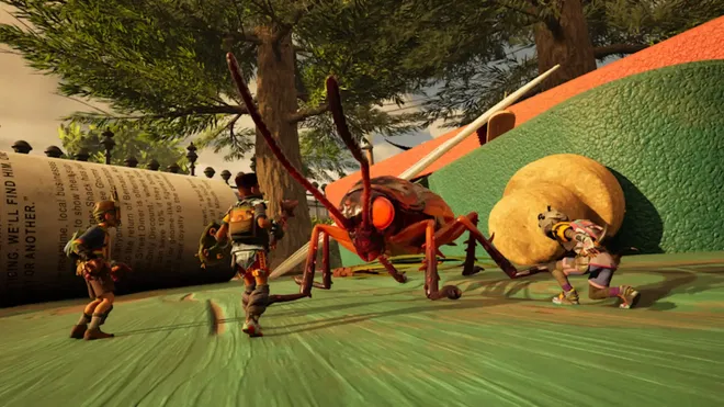 Grounded 2 characters fighting a cockroach