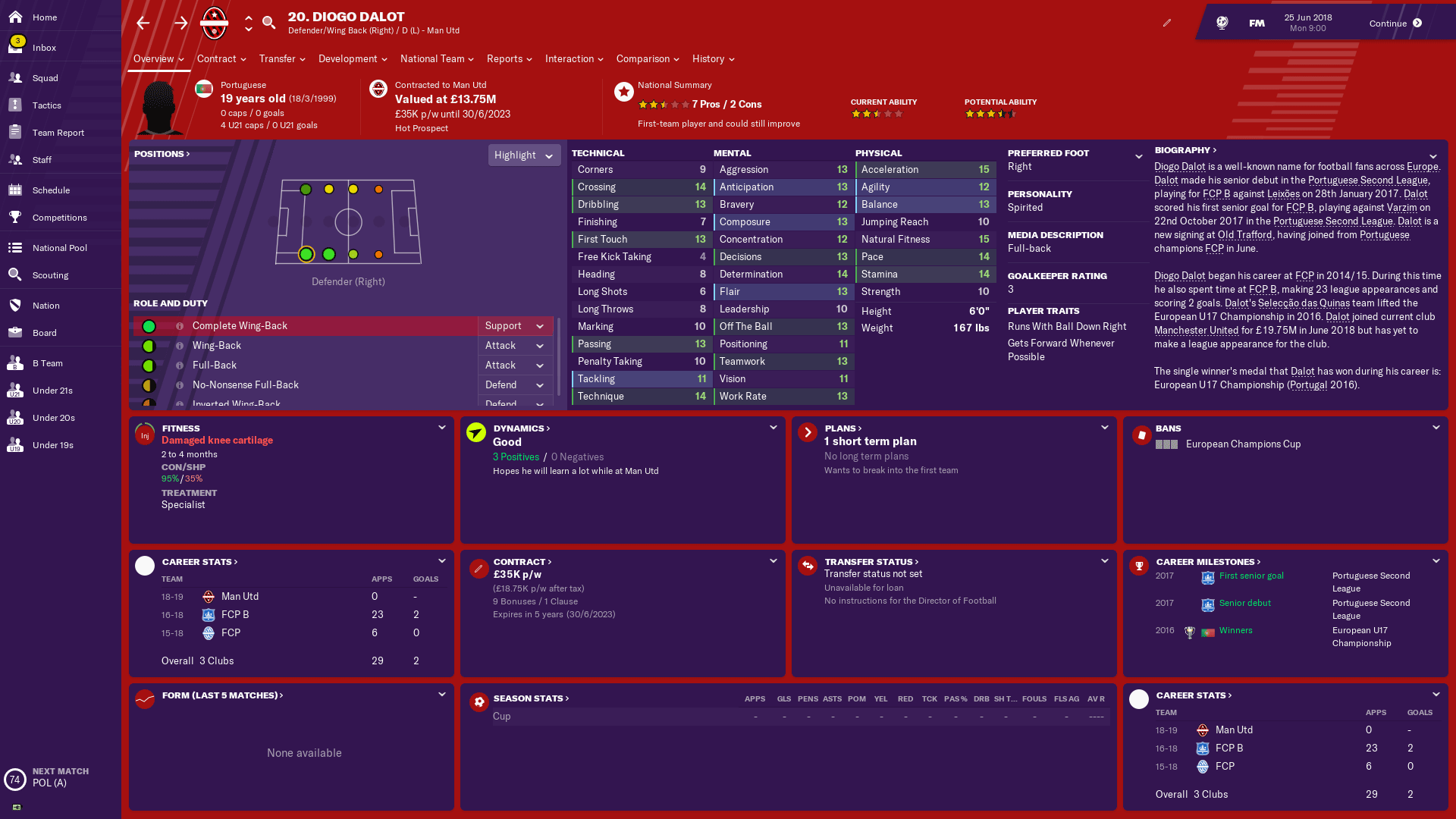 Image from Football Manager 19: Portugal Team Guide, Player Ratings
& Tactics