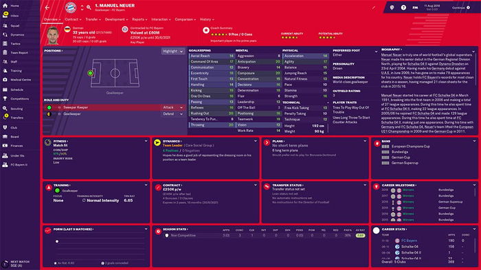 Image from Football Manager 2019: Bayern Munich Team Guide, Player
Ratings & Tactics