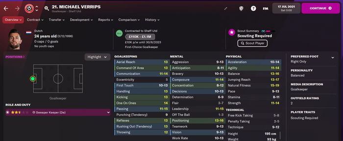 Image from Football Manager 2022 Bargain Goalkeepers: The mega cheap shot stoppers you can sign in this year's game