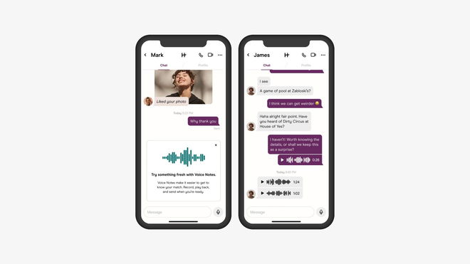 An image of the Hinge chat screen - Send Pictures and Videos on Hinge in Chat