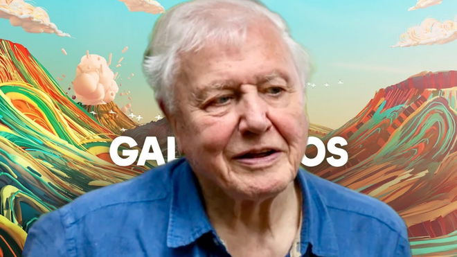 Galapagos with David Attenborough keyart for a vr documentary conversion
