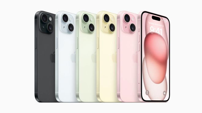Apple iPhone 15 pre-order time ship date - An image of the Apple iPhone 15 in different colours