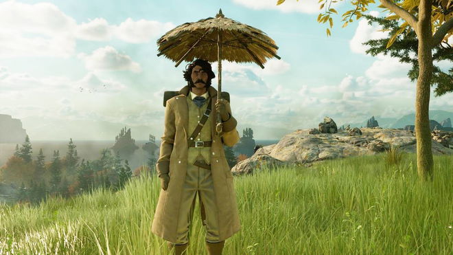 Nightingale character using an umbrella