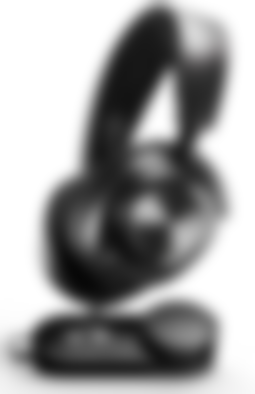 SteelSeries Arctis Nova Pro product image of a black headset with a sound adjuster attached.