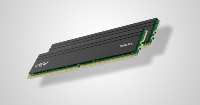 Two black RAMs with green and gold internal components and white branding on top.