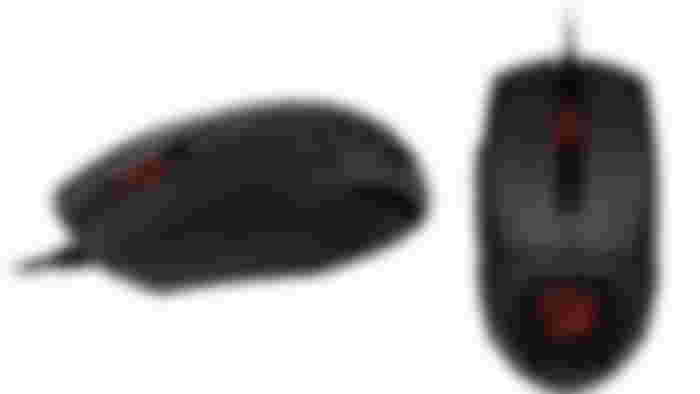 Tt eSPORTS Ventus R product image of a black gaming mouse featuring red lighting.