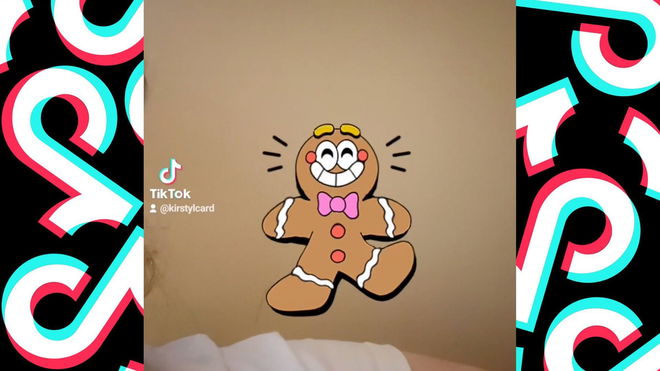 An image of the TikTok "Gingerbread Nails" filter
