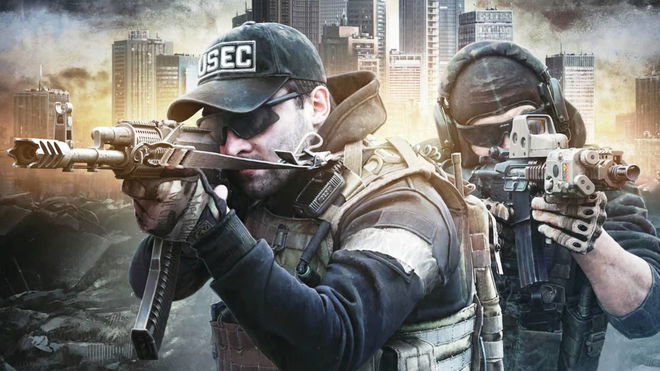 Escape from Tarkov characters aiming with guns