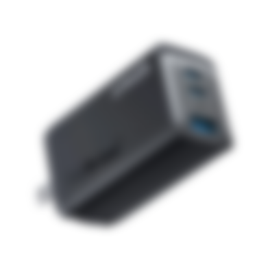 Anker 735 Charger product image of a black USB charger with three ports and white branding on the side.