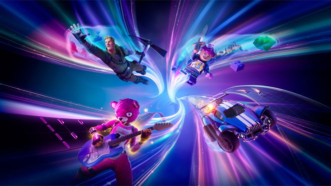 An image of Fortnite stuck on "Redeeming offline purchases"