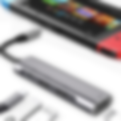 Best Nintendo Switch dock - PREAKA grey multiport hub dock