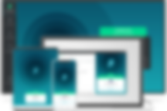 The Surfshark blue logo loaded up on multiple devices.