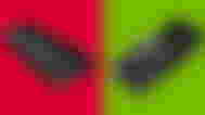 4080 in front of a green background and a 7900 XTX in front of a red background