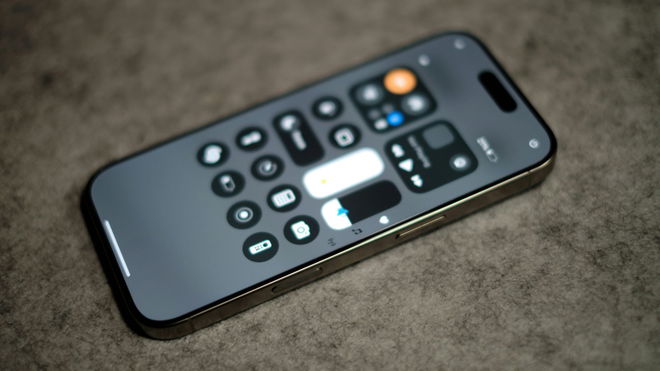 iPhone 16 pro with iOS control center