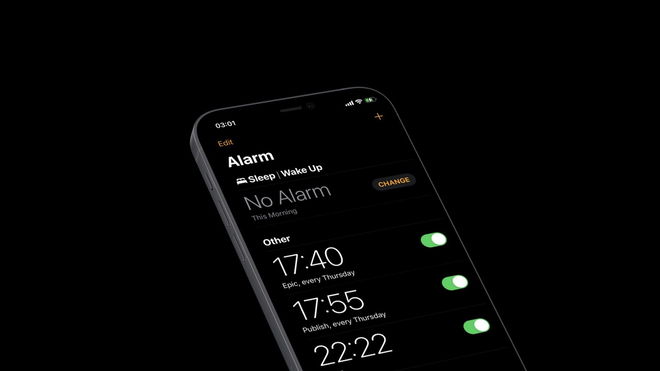 An image of settings multiple alarms on iPhone to change the snooze time
