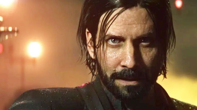 Alan Wake 2 protagonist in a moody street 