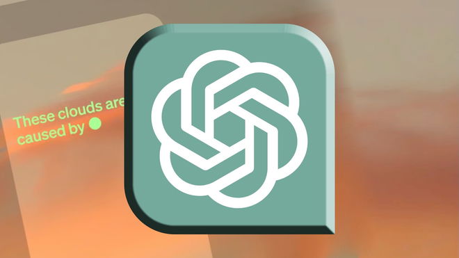 The ChatGPT logo embossed on an image of ChatGPT voice running on a phone UI 