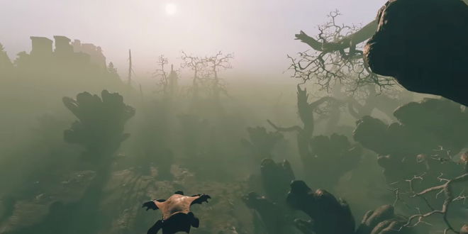 a character gliding in shroud in enshrouded