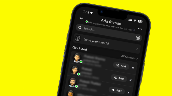 An image of a green dot next to a person's Bitmoji on the Snapchat screen. The green dot let us know if someone is online on Snapchat.