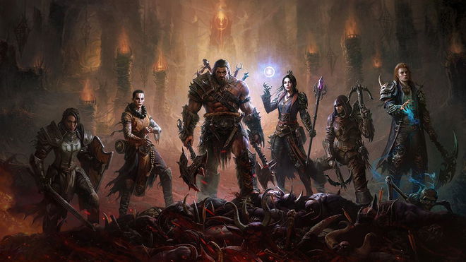 A group of warriors stand over the bodies of the defeated