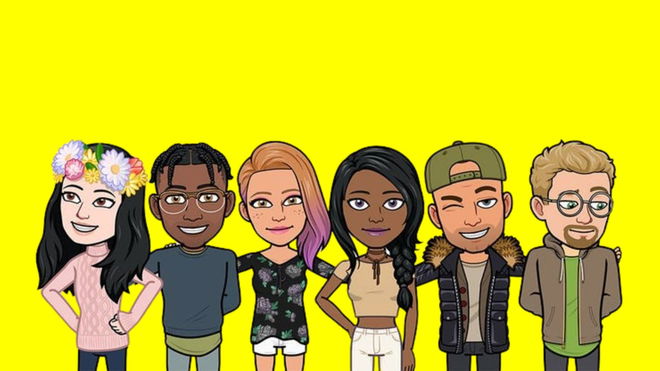 Delete Snapchat avatar - An image of different Bitmoji avatars on Snapchat