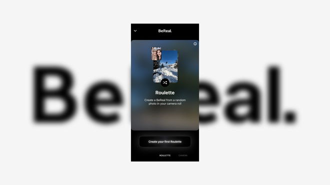 An image of the Roulette feature on BeReal