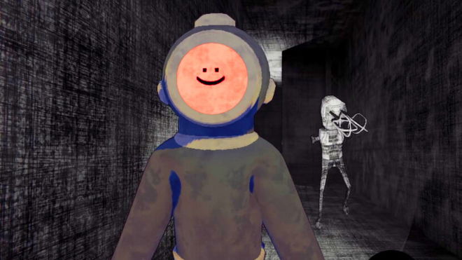 A monster behind a Content Warning player