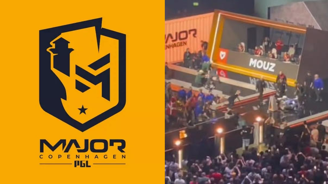 PGL major logo next to live stage images