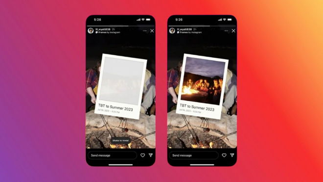 An image of the Instagram "Shake to reveal" sticker