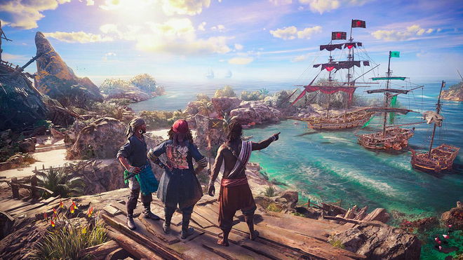 Skull and Bones characters looking out to the sea