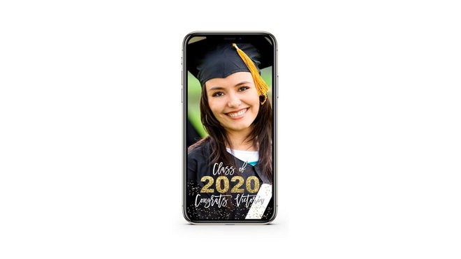 An image of a Snapchat graduation filter