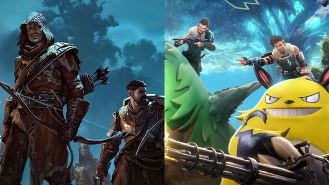 Enshrouded vs Palworld - characters of both games preparing to fight