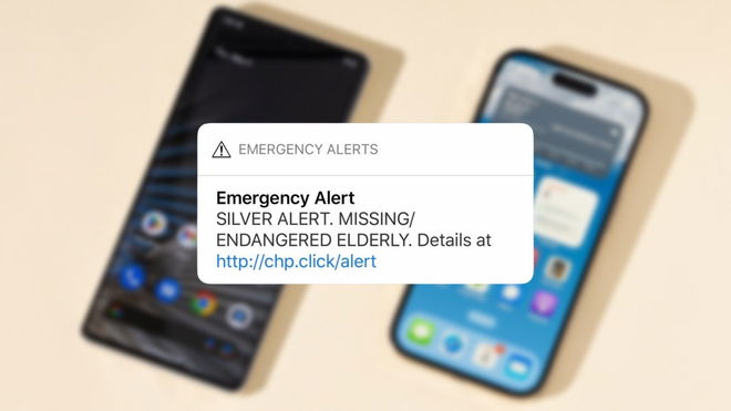 An image of a Silver alert message with an iPhone and an Android phone in the background.