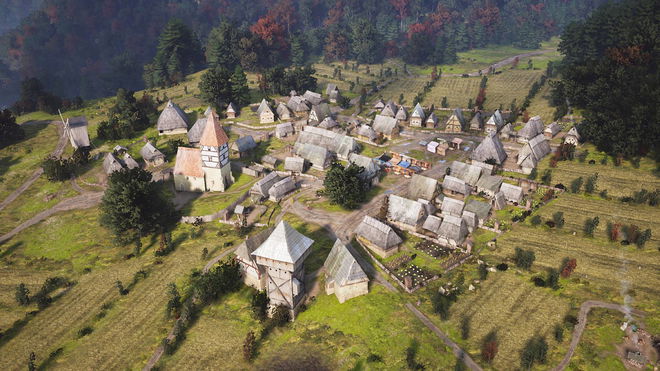 A village in Manor Lords