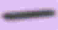 A long black soundbar with curved ends in front of a light pink background.