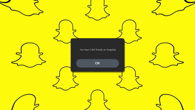 An image of a message box that shows how many friends you have on Snapchat - see
