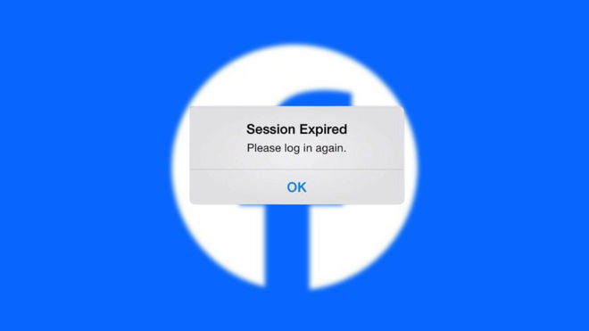 An image of the Facebook "Session Expired" error