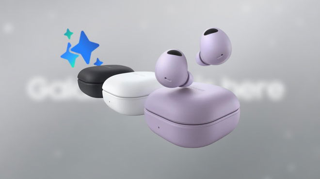 Galaxy AI logo next to Samsung Galaxy Buds Pro 2's various colours