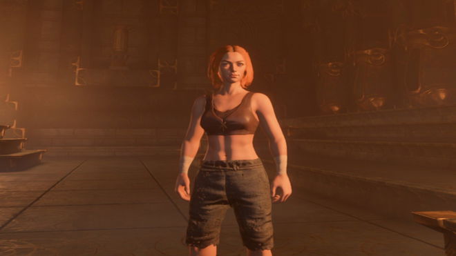 Enshrouded "No compatible graphics device found" error - An image of a female character standing in the game