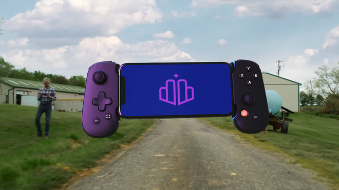 Backbone attached to a phone in a promo.